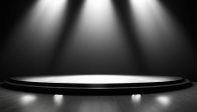 black and white awards spotlight empty stage