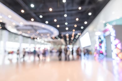 blurred photo of exhibition hallway